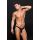 MICROFIBER LOWRISE ZIP THONG BLACK, L/XL