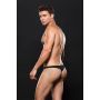 MICROFIBER LOWRISE ZIP THONG BLACK, S/M - 3