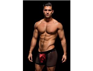 ENVY SNAP DOWN MESH BOXER BRIEF BLACK RED, S/M