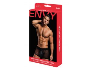 ENVY SNAP DOWN MESH BOXER BRIEF BLACK, L/XL