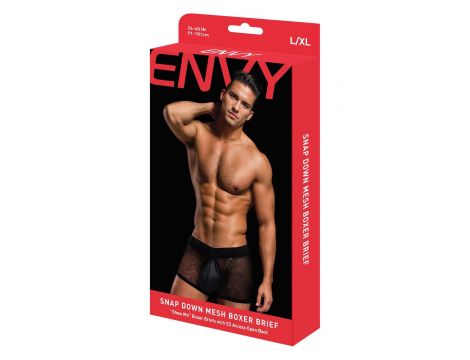 ENVY SNAP DOWN MESH BOXER BRIEF BLACK, L/XL