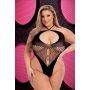 LAPDANCE FISHNET HALTER BODYSUIT BLACK, QUEEN - 2