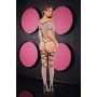 LAPDANCE 3 PCSS CROP TOP G-STRING & THIGH HIGH SET GREY, OS - 3