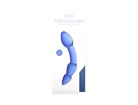 Szklane dildo Chrystalino Superior niebieskie 18 cm - 4