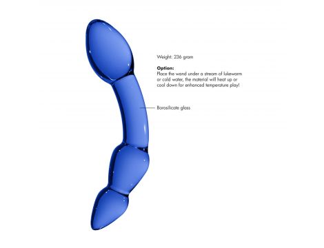 Szklane dildo Chrystalino Superior niebieskie 18 cm - 7