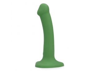 Małe wibrujące dildo silikonowe Loveline leśnozielone 16,5 cm