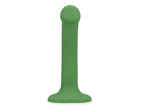Małe wibrujące dildo silikonowe Loveline leśnozielone 16,5 cm - 2