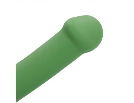 Małe wibrujące dildo silikonowe Loveline leśnozielone 16,5 cm - 9