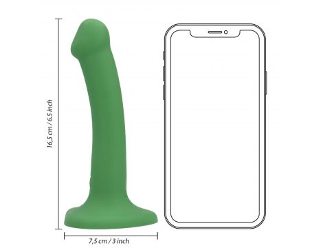 Małe wibrujące dildo silikonowe Loveline leśnozielone 16,5 cm - 7