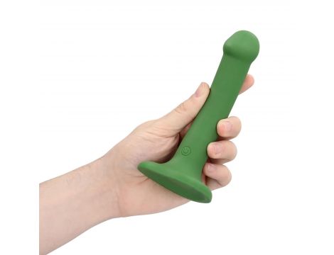 Małe wibrujące dildo silikonowe Loveline leśnozielone 16,5 cm - 8