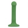 Małe wibrujące dildo silikonowe Loveline leśnozielone 16,5 cm - 3
