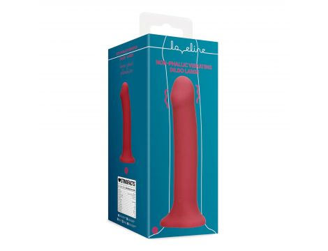 Duże wibrujące dildo silikonowe Loveline malinowy czerwony 20 cm - 6
