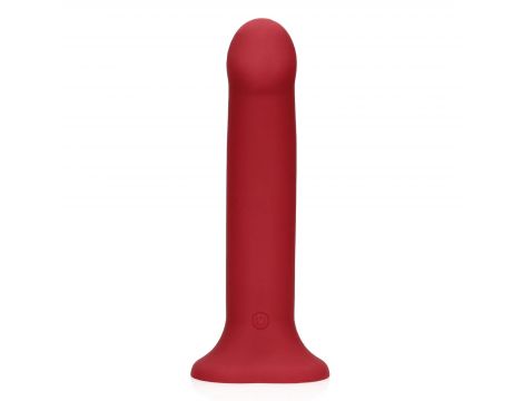 Duże wibrujące dildo silikonowe Loveline malinowy czerwony 20 cm - 3
