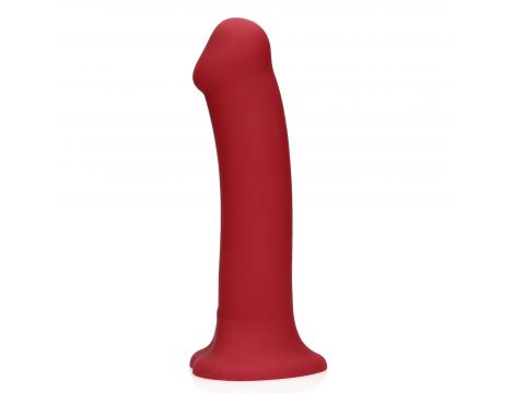 Duże wibrujące dildo silikonowe Loveline malinowy czerwony 20 cm - 9