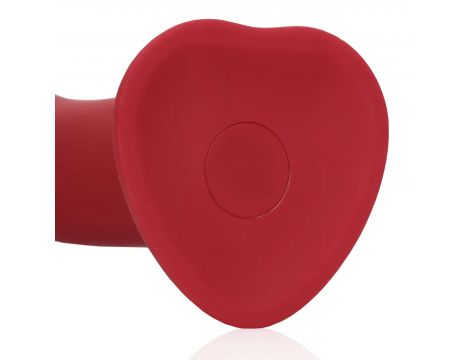 Duże wibrujące dildo silikonowe Loveline malinowy czerwony 20 cm - 4