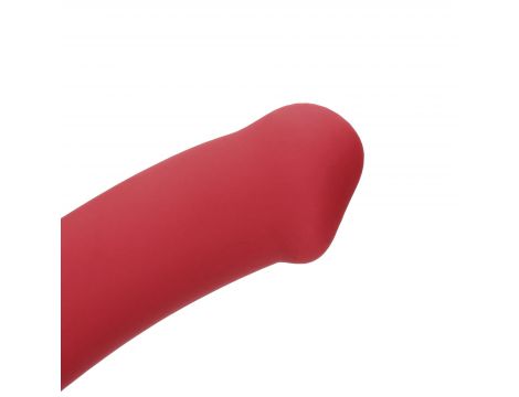 Duże wibrujące dildo silikonowe Loveline malinowy czerwony 20 cm - 5