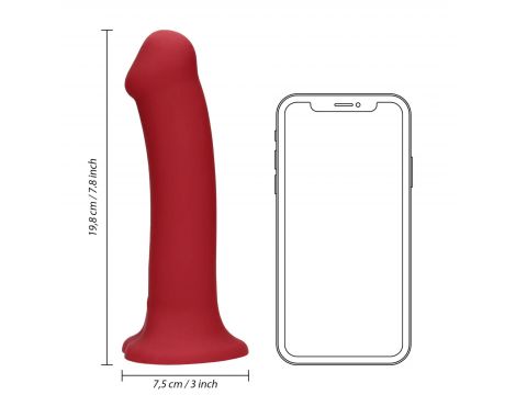 Duże wibrujące dildo silikonowe Loveline malinowy czerwony 20 cm - 8