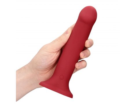 Duże wibrujące dildo silikonowe Loveline malinowy czerwony 20 cm - 7