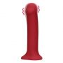 Duże wibrujące dildo silikonowe Loveline malinowy czerwony 20 cm - 2