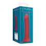Duże wibrujące dildo silikonowe Loveline malinowy czerwony 20 cm - 7