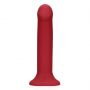 Duże wibrujące dildo silikonowe Loveline malinowy czerwony 20 cm - 4