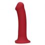 Duże wibrujące dildo silikonowe Loveline malinowy czerwony 20 cm - 10