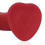 Duże wibrujące dildo silikonowe Loveline malinowy czerwony 20 cm - 5