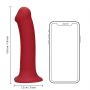 Duże wibrujące dildo silikonowe Loveline malinowy czerwony 20 cm - 9