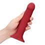 Duże wibrujące dildo silikonowe Loveline malinowy czerwony 20 cm - 8