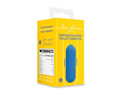 Wibrator silikonowy heksagonalny Loveline niebieski 7,2 cm - 4