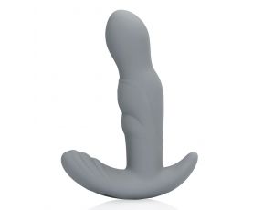 Silikonowy rotacyjny stymulator prostaty Loveline szary z pilotem 13 cm