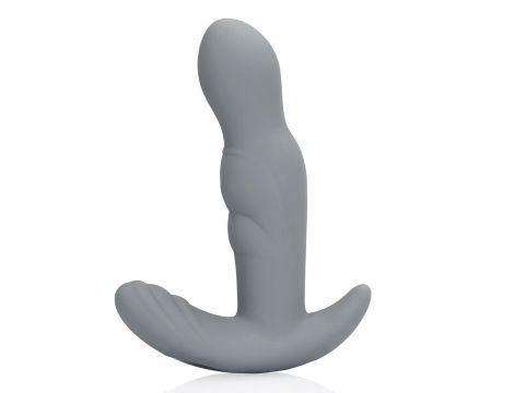 Silikonowy rotacyjny stymulator prostaty Loveline szary z pilotem 13 cm