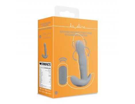 Silikonowy rotacyjny stymulator prostaty Loveline szary z pilotem 13 cm - 2