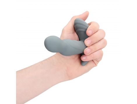 Silikonowy rotacyjny stymulator prostaty Loveline szary z pilotem 13 cm - 10