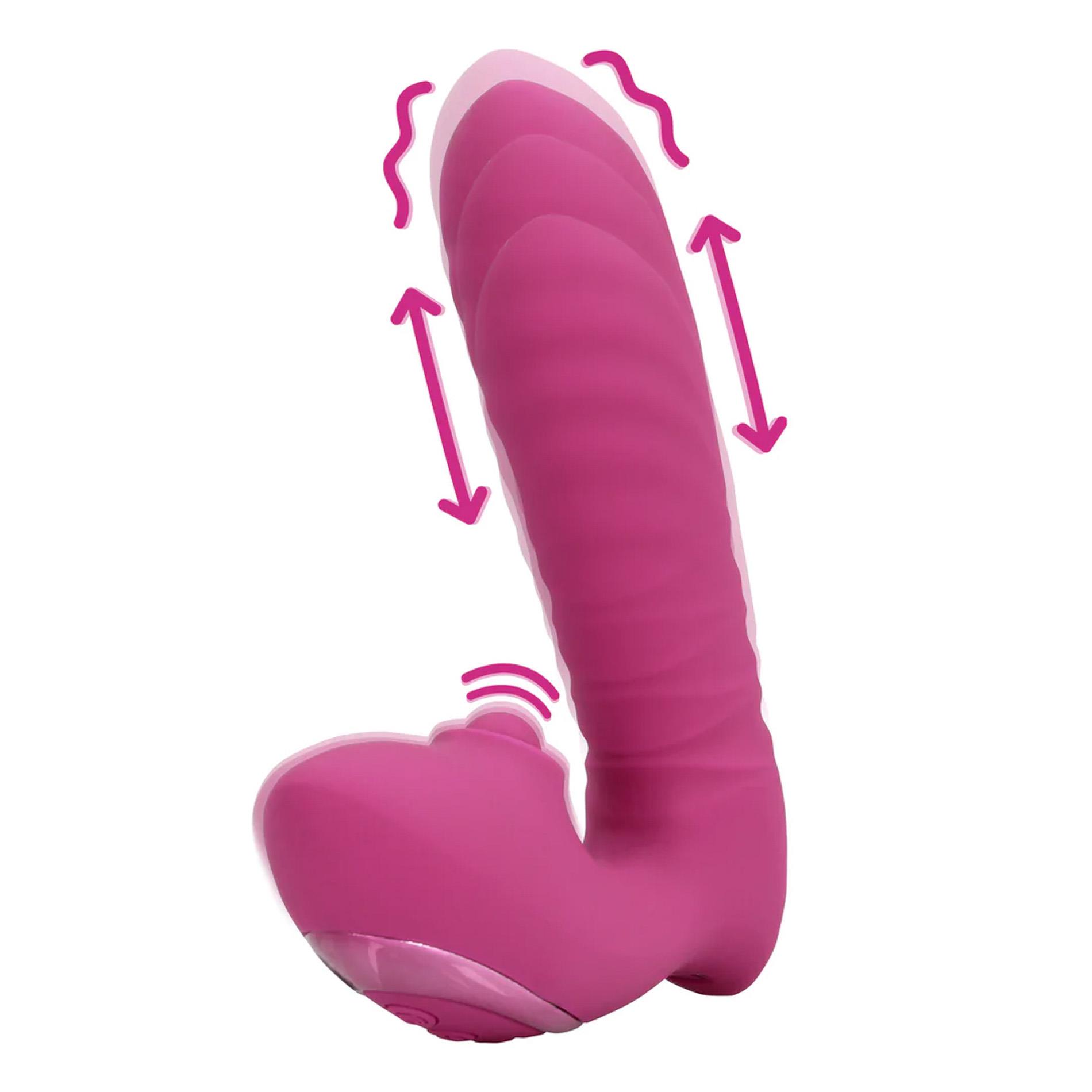 Thrusting And Tapping Vibrator - Powerful Pink