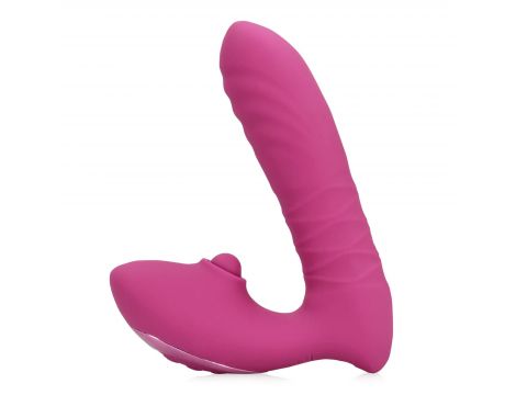 Wibrator punktu G Loveline z pchnięciami i tappingiem różowy 15,6 cm - 2