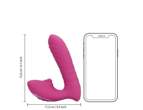 Wibrator punktu G Loveline z pchnięciami i tappingiem różowy 15,6 cm - 8