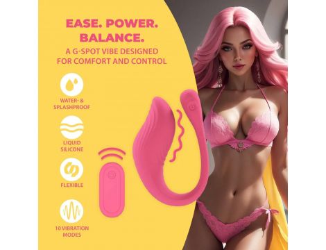 Wibrator punktu G z pilotem Loveline silikonowy różowy 24cm - 6