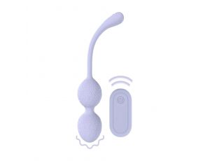 Kulki Kegla wibrujące Loveline lawendowe z pilotem 19 cm