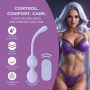 Kulki Kegla wibrujące Loveline lawendowe z pilotem 19 cm - 4