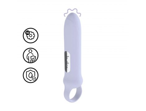 Wibrator z silikonową pętlą Loveline lawendowy 12,6 cm - 2