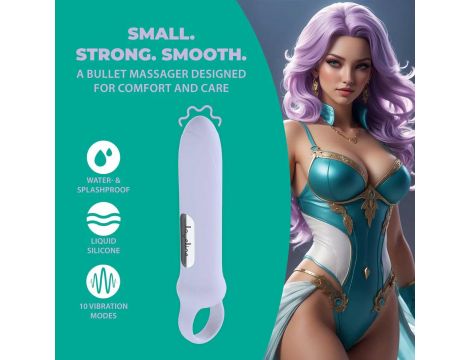 Wibrator z silikonową pętlą Loveline lawendowy 12,6 cm - 5