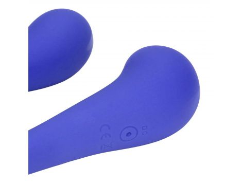 Dwustronny wibrator silikonowy giętki Loveline z pilotem fioletowy 23 cm - 4