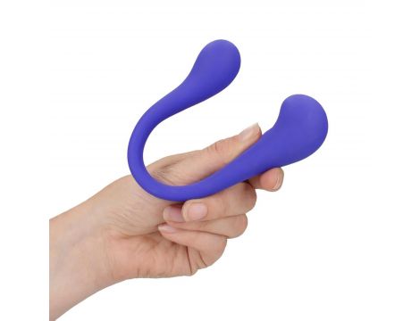 Dwustronny wibrator silikonowy giętki Loveline z pilotem fioletowy 23 cm - 5