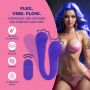Dwustronny wibrator silikonowy giętki Loveline z pilotem fioletowy 23 cm - 8