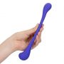 Dwustronny wibrator silikonowy giętki Loveline z pilotem fioletowy 23 cm - 9