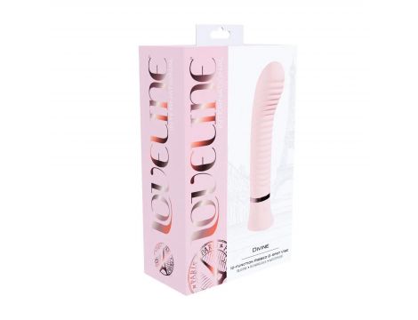 Wibrator punktu G żebrowany silikonowy Loveline Divine różowy 16 cm