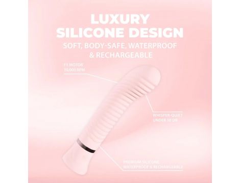 Wibrator punktu G żebrowany silikonowy Loveline Divine różowy 16 cm - 5