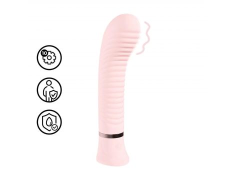 Wibrator punktu G żebrowany silikonowy Loveline Divine różowy 16 cm - 4