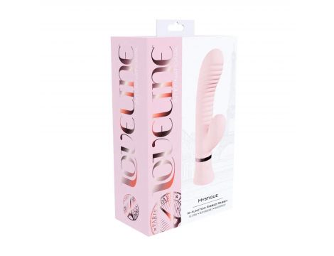 Wibrator króliczek Loveline Mystique żebrowany różowy 15,9 cm - 3